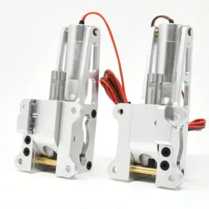 A pair of electric motors attached to the side of a machine.