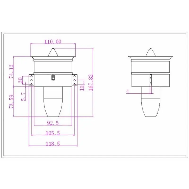 A drawing of the dimensions of a toilet.