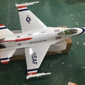 A model of an air force jet fighter plane.