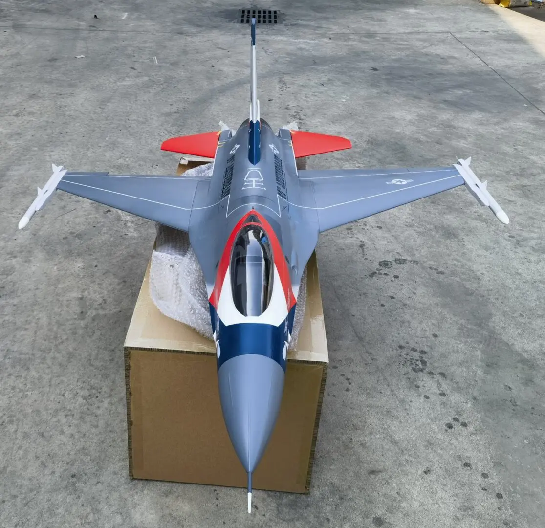 A model of an airplane in the box.