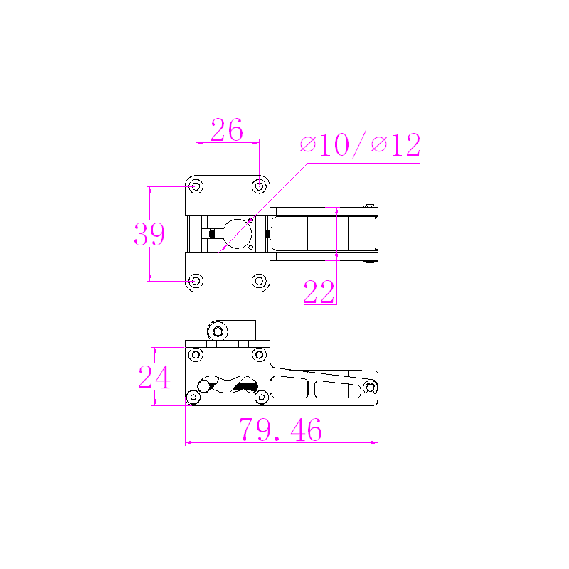 A drawing of a door lock with the number 2 9 and the numbers 2 1 0 / 2 1 2.