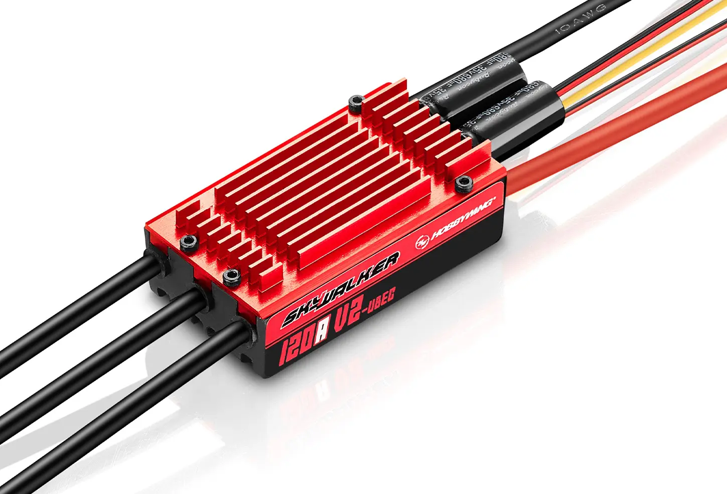 A red and black box is connected to wires