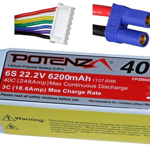 6S 6200MAH 40C LIPO BATTERY